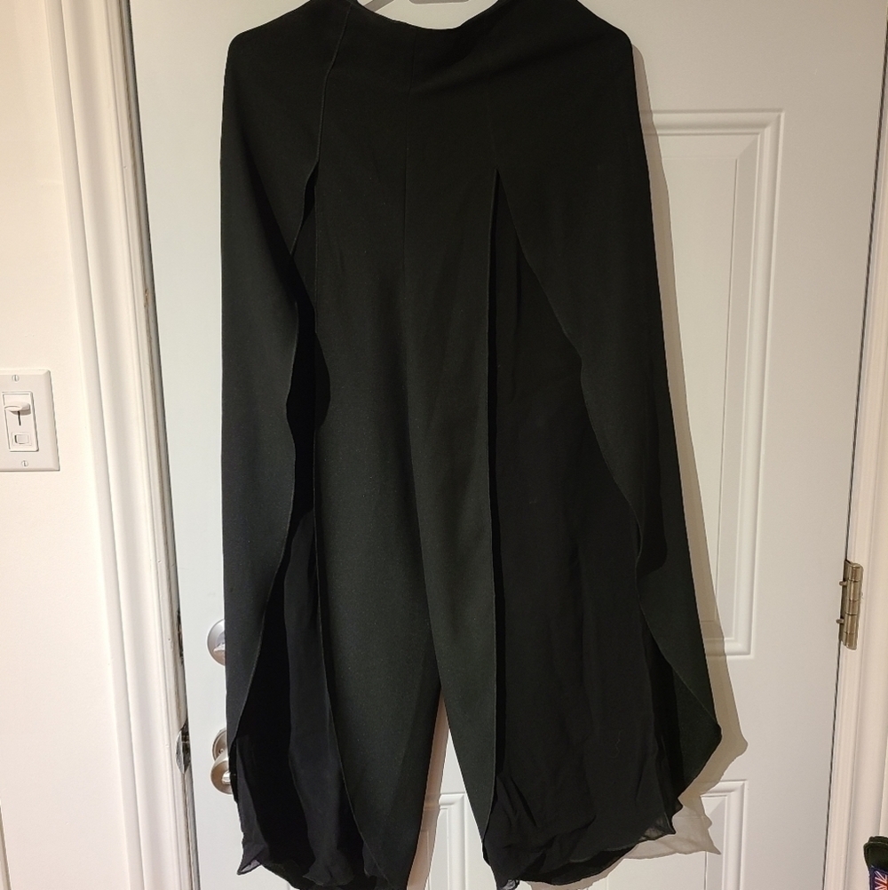 Emporio Armani wide leg sheer panel overlapping palazzo pants